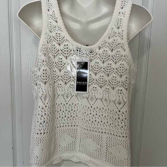 Design History Knitted Sleeveless Blouse White for Women M - Picture 3 of 10